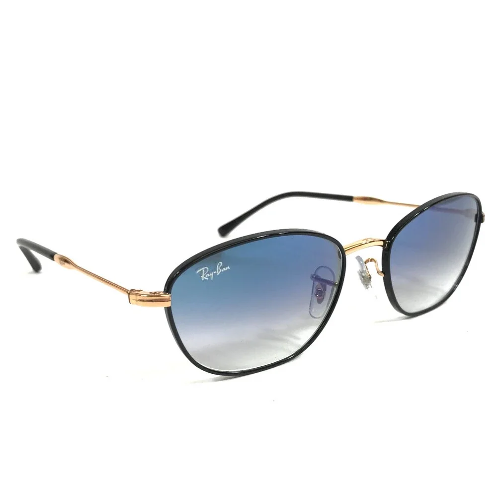 Ray-Ban Sunglasses RB3749 9272/3F Arista Gold Oval Frame w/ Gradient Blue Lenses